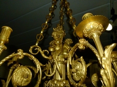 Louis 16 style Gilded bronze lamp in gilded bronze, France 1880