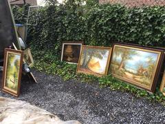 style Big lot of paintings in hand painted  1880-1990