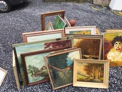style Big lot of paintings in hand painted  1880-1990