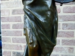 Art-nouveau style Sculpture by E.Villanis of a gipsy lady 