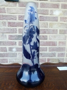 Art nouveau style Vase signed D'Argental in etched glass, France 1910