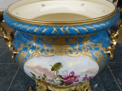 Belle epoque style Huge centerpiece from J. Fischer Budapest in faience and gilded bronze, Hungary,Budapest 1890