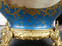 Belle epoque style Huge centerpiece from J. Fischer Budapest in faience and gilded bronze, Hungary,Budapest 1890