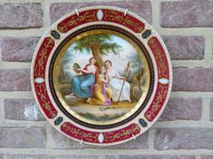 Belle epoque style Porcelain plate with 