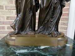 style Bronze patinated sculpture by L.Gregoire in bronze with foundry stamp of société des bronzes, France 1870