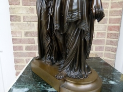 style Bronze patinated sculpture by L.Gregoire in bronze with foundry stamp of société des bronzes, France 1870