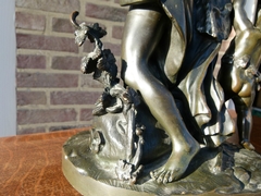 style Bronze sculpture in patinated bronze signed by Clodion, France 1880