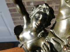 style Bronze sculpture in patinated bronze signed by Clodion, France 1880