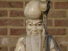 Chinese style Sculpture of Shou lao in carved bone, China 1930