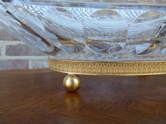  Coupe centerpiece in crystal and gilded bronze, France 1950