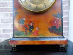 style Electric bulle clock with Chinoisery, France 1940