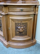 Huge Henry Deux style cabinet in carved wallnut, France 1880