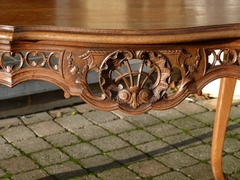 Louis 15 style Coffee table in carved oak, Liége,Belgium 1930