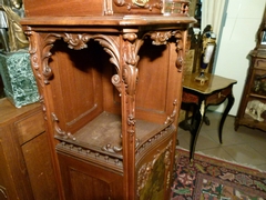 Louis 15 style Diplaycabinet in wallnut and vernis-matin paintings, Austria,Vienna 1900