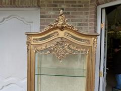 Louis 15 style Gilded displaycabinet in gilded wood, France 1900