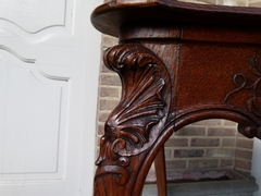Louis 15 style Table in carved oak, Belgium,Liége 1900