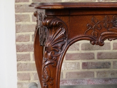 Louis 15 style Table in carved oak, Belgium,Liége 1900