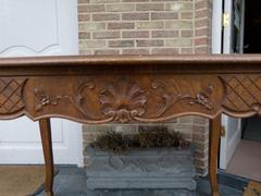 Louis 15 style Table in carved oak, Belgium 1900