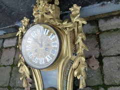 Louis 16 style Cartel wall clock in gilded bronze, France 1880