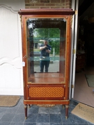 Louis 16 style Display cabinet vitrine stamped in the lock in satinwood and gilded bronzes, France 1880