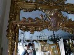 Louis 16 style Mirror in gilded wood and plaster, France 1880