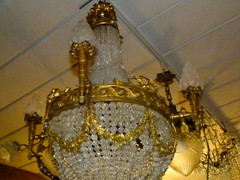 Louis 16 style Lamp in gilded bronze and crystal, France 1880