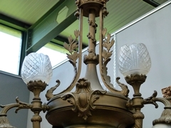 Louis 16 style Lamp in bronze and glass, France 1920