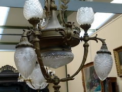 Louis 16 style Lamp in bronze and glass, France 1920