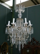 Louis 16 style Lamp in silverplated bronze and crystal, France 1930