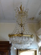 Louis 16 style Lamp with crystals in gilded bronze , France 1890