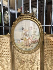 Louis 16 style Paravon room screen in gilded wood, France 1900