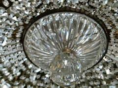 Louis 16 style Sac a perle,lamp in bronze and crystal 1950