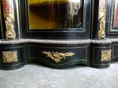 Napoleon 3 Boulle style Sideboard in ebonised wood and gilded bronzes, France 1880