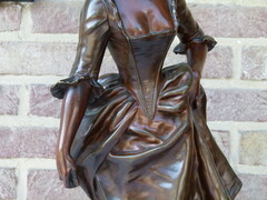 Napoleon 3 style Sculpture of a lady by J. Obiole in bronze, France 1880
