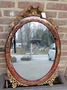 Napoleon III style Boulle mirror  in inlay with tortoiseshell and gilded bronze, France 1870