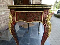 Napoleon III style Card play table with tortoiseshell in Boulle styl in ebonised wood,gilded bronze and tortoiseshell, France 1870