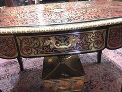 Napoleon III style Lady,s desk in Boulle style in Boulle marquetery with turtelshell, ebonised wood and gilded bronzes, France 1870