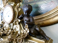 Napoleon III - Louis 16 style Huge clock with putto,s by Boursier,eléve de Lepaute à Paris in gilded and patinated bronze , France 1880