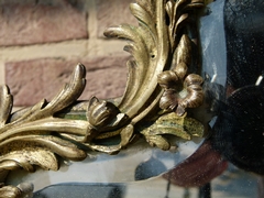 Napoleon III style Make-up mirror with a monkey and cherubs in gilded bronze, France 1870