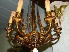 Regence style Lamp / luster in gilded bronze, France 1910
