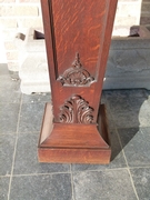 Regence style Piedestal in carved oak, Belgium,Liége 1900