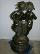 style Sculpture of 2 children in bronze, France signed by A.Poitevin 1860