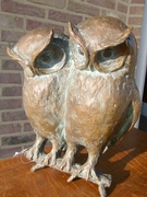 style Sculpture of 2 owls by Kurt Arentz in bronze, Germany 1970