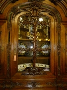 Liége style Luikse vitrine kast 19de eeuw in oak, Liége Belgium 1900