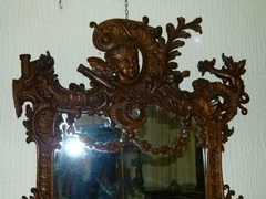 Louis 15 style Mirror in Oak, Belgium,Liége 1920