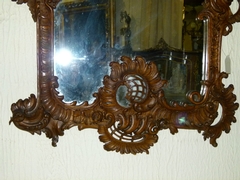 Louis 15 style Mirror in Oak, Belgium,Liége 1920