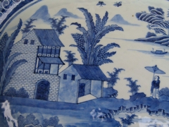 style Chinese plate blue and white in porcelain, China 1760-80