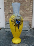 Art-deco style Legras vase in enameled glass, France 1925