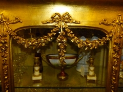 Louis 16 style display cabinet in gilded wood and plaster, France 1880