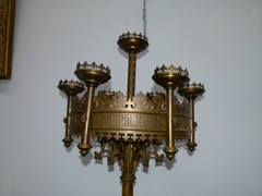 Religious style Church candelabra in bronze, Belgium,Liége 1852